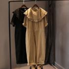 Short Sleeve Frilled Jumpsuit