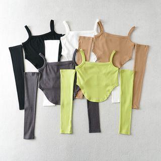 Set: Crop Camisole Top + Oversleeves