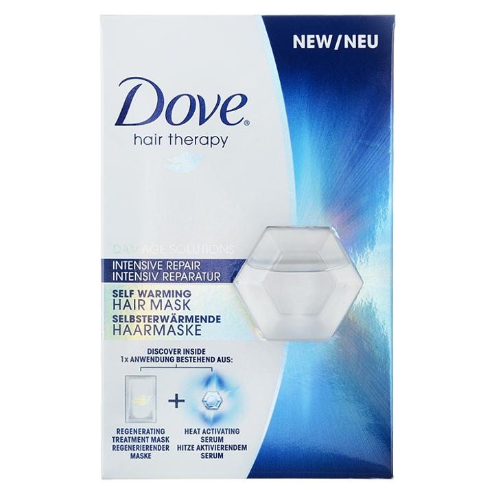 Dove - Damage Solutions Intensive Repair Self Warming Hair Mask Set: Regenerating Treatment Mask 15ml + Heat Activating Serum 5ml 2 Pcs