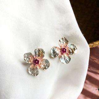 Flower Stud Earring 1 Pair - S925 Silver - Ear Studs - One Size
