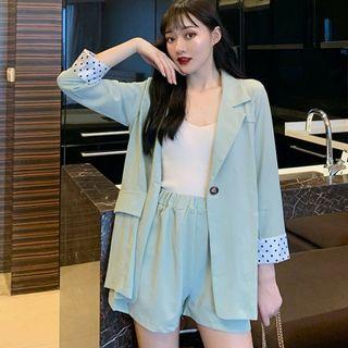 Set : Single Breasted Blazer + Shorts + Camisole