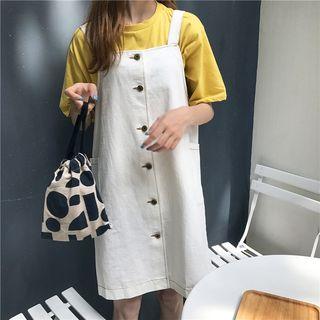Sleeveless Buttoned Shift Dress
