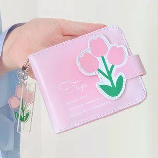 Flower Print Faux Leather Coin Purse