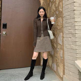 Welt-pocket Twill Miniskirt