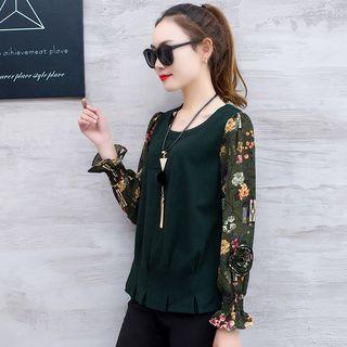 Flower Applique Long Sleeve Top