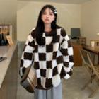Checkerboard Fluffy Sweatshirt