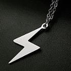 Lightning Pendant Stainless Steel Necklace Silver - One Size