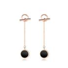 Fashion And Elegant Plated Rose Gold Geometric Round Tassel 316l Stainless Steel Earrings Rose Gold - One Size
