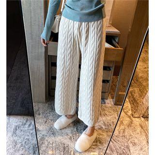 Wide-leg Cable Knit Pants
