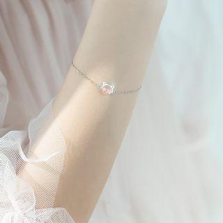 925 Sterling Silver Bead Cat Bracelet As Shown In Figure - One Size
