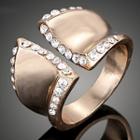 18k Gold Plated Rhinestone Open Ring