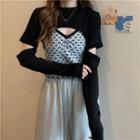 Set: Pattern Knit Camisole + Knit Crop Top