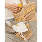 Woven Rattan Tote Beige & Yellow - One Size