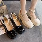 Faux Pearl Ankle-strap Platform Shoes