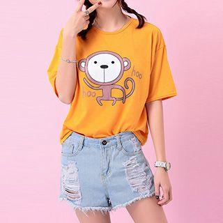 Monkey Print Short Sleeve T-shirt