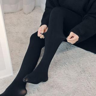 Fleece-lined Winter Tights Black - One Size