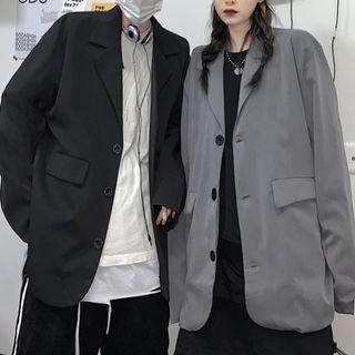 Couple Matching Plain Single-breasted Blazer