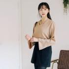 Choker V-neck Wide-cuff Blouse