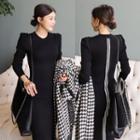 Striped Sheath Knit Dress Black - One Size