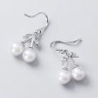 925 Sterling Silver Faux Pearl Cherry Dangle Earring 1 Pair - S925 Silver - One Size