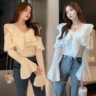 Ruffle Cut-out Blouse