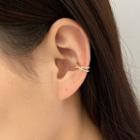 Layered Rhinestone Cuff Earring 1 Pc - Gold - One Size