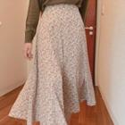 Floral Maxi Flare Skirt Cream - One Size