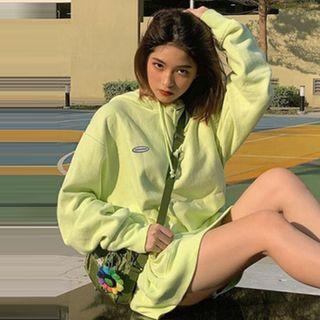 Wide Hooded Long-sleeve Sweatshirt