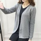 Open Front Plain Cardigan