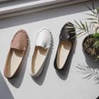 Stitched Faux-leather Driving Shoes