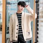 Numbering Contrast Trim Cardigan