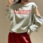 Cutout Long Sleeve Letter Print Sweatshirt