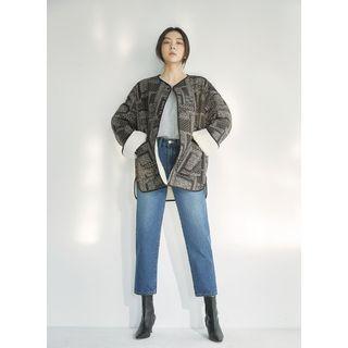 Paisley Print Fleece Lined Jacket