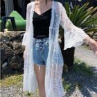 Embroidered Mesh Long Jacket
