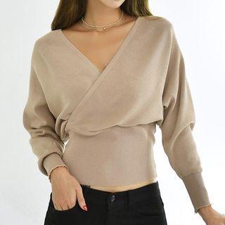 V-neck Cutout-back Knit Top