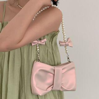Bow Beaded Shoulder Bag