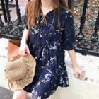 Print Short-sleeve Minidress