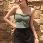 Set: Strapless Top + Wide Leg Pants