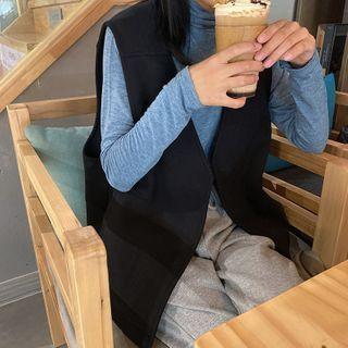 Open-front Vest Black - One Size