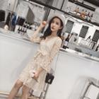 Bow Accent Lace 3/4 Sleeve Dress