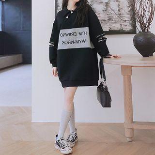 Lettering Cutout Sweatshirt Dress