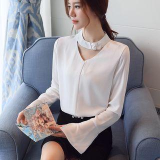 Choker Neck Chiffon Blouse
