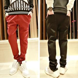 Drawstring Straight-cut Pants