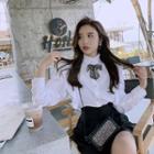 Ruffle Trim Shirt / Shorts / Bow Tie