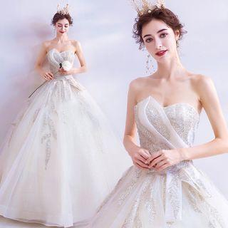 Strapless Sequined Wedding Ball Gown