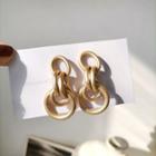 Interlocking Hoop Alloy Fringed Earring 1 Pair - Interlocking Hoop Alloy Fringed Earring - Gold - One Size