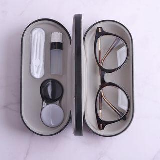 Layered Eyeglasses Case With Contact Lens Case