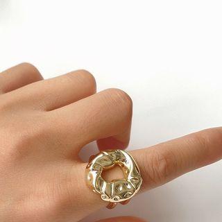 Irregular Hoop Alloy Open Ring Gold - One Size