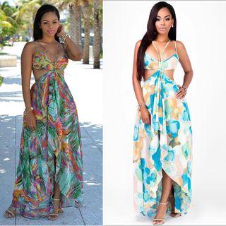 Dip-back Printed Sundress