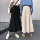 Cable-knit Midi A-line Skirt